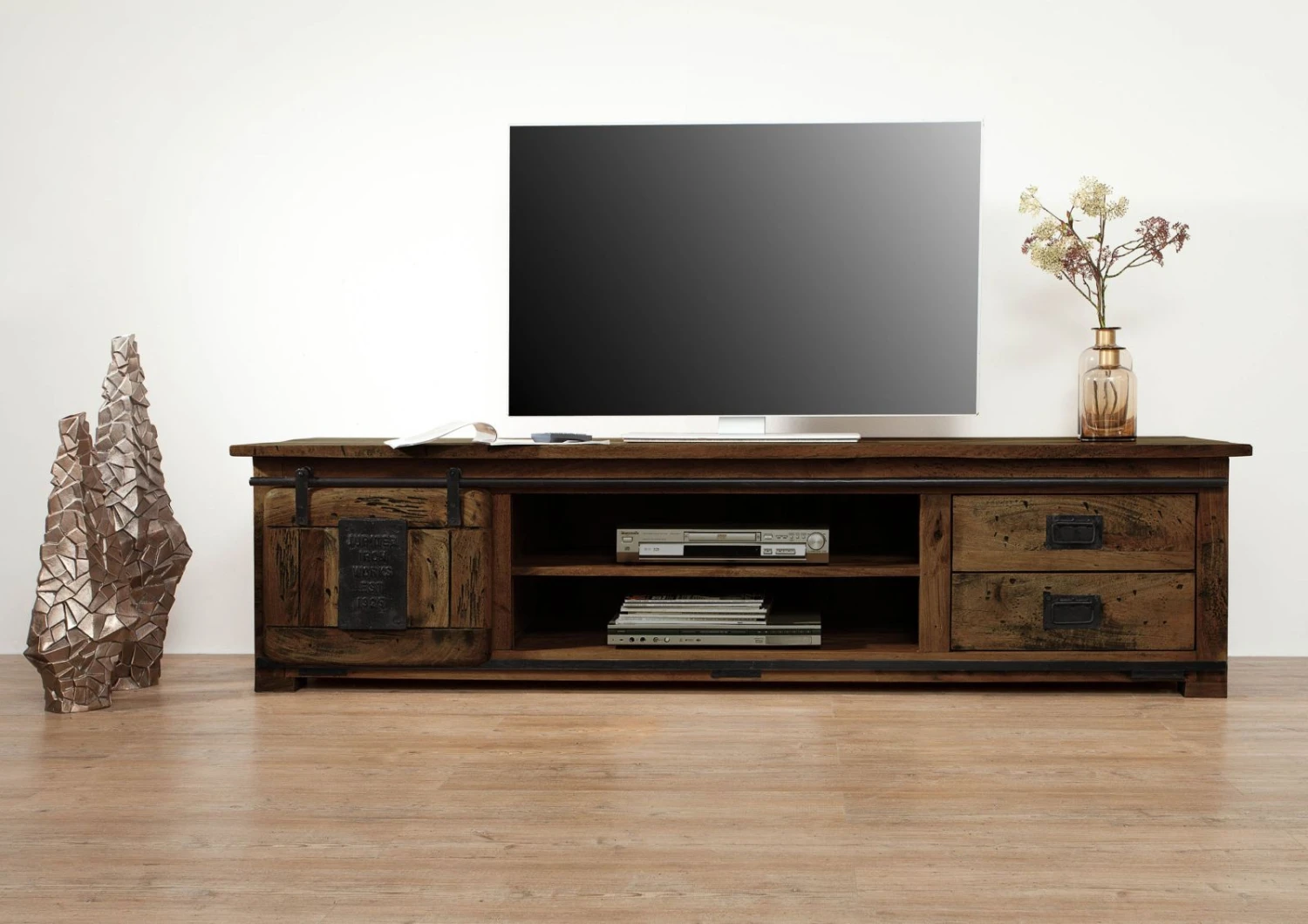 Meuble TV En Bois D' Acacia Huilé RAILWAY #436 2 Meuble TV En Bois D' Acacia Huilé RAILWAY #436 – Image 2