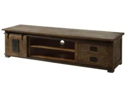 Meuble TV En Bois D' Acacia Huilé RAILWAY #436 18 Meuble TV En Bois D' Acacia Huilé RAILWAY #436 -Massivmoebel24 09 313 772 3030 09