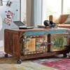 Table Basse 90x60 Bois De Récupération Laqué Multicolore FREEZY #20