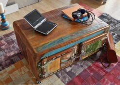 Table Basse 90x60 Bois De Récupération Laqué Multicolore FREEZY #20 10 Table Basse 90x60 Bois De Récupération Laqué Multicolore FREEZY #20 -Massivmoebel24 09 313 803 1018 03