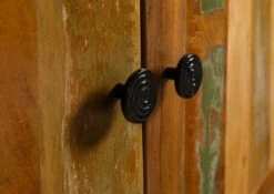 Meuble TV 160x45 Bois De Récupération Laqué Multicolore SIXTIES #116 -Massivmoebel24 09 313 815 0016 6