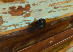 Meuble TV 170x45 Bois De Récupération Laqué Multicolore SIXTIES #117 -Massivmoebel24 09 313 815 0017 6