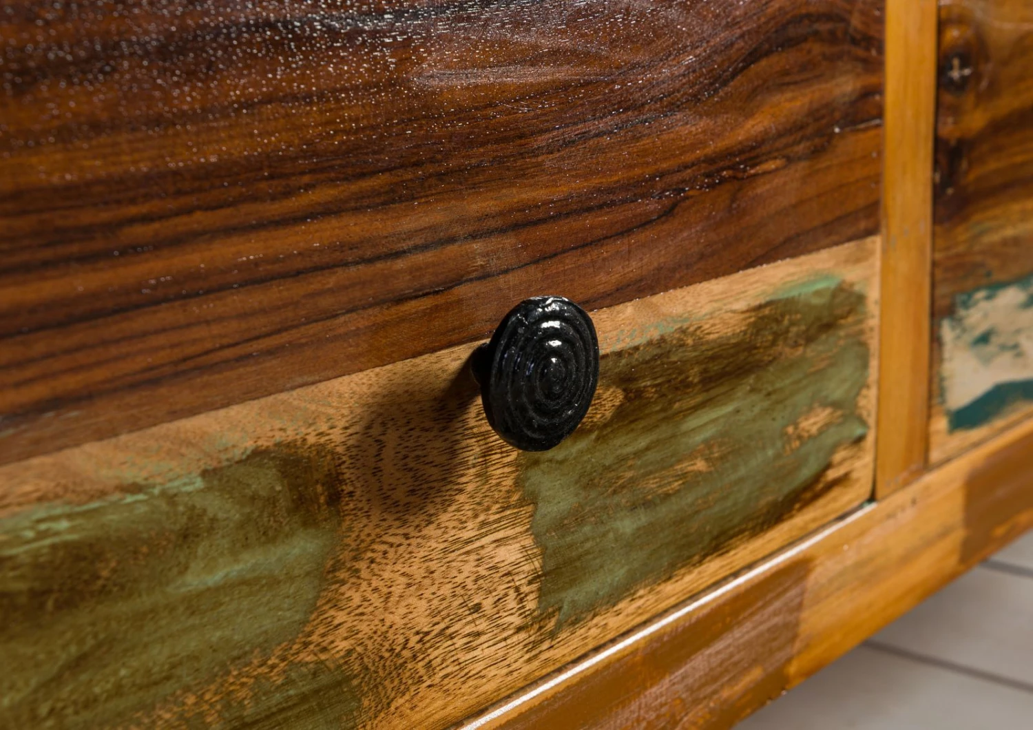 Meuble TV 180x45 Bois De Récupération Laqué Multicolore SIXTIES #119 5 Meuble TV 180x45 Bois De Récupération Laqué Multicolore SIXTIES #119 – Image 5