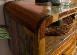 Meuble TV 180x45 Bois De Récupération Laqué Multicolore SIXTIES #119 14 Meuble TV 180x45 Bois De Récupération Laqué Multicolore SIXTIES #119 -Massivmoebel24 09 313 815 0019 6