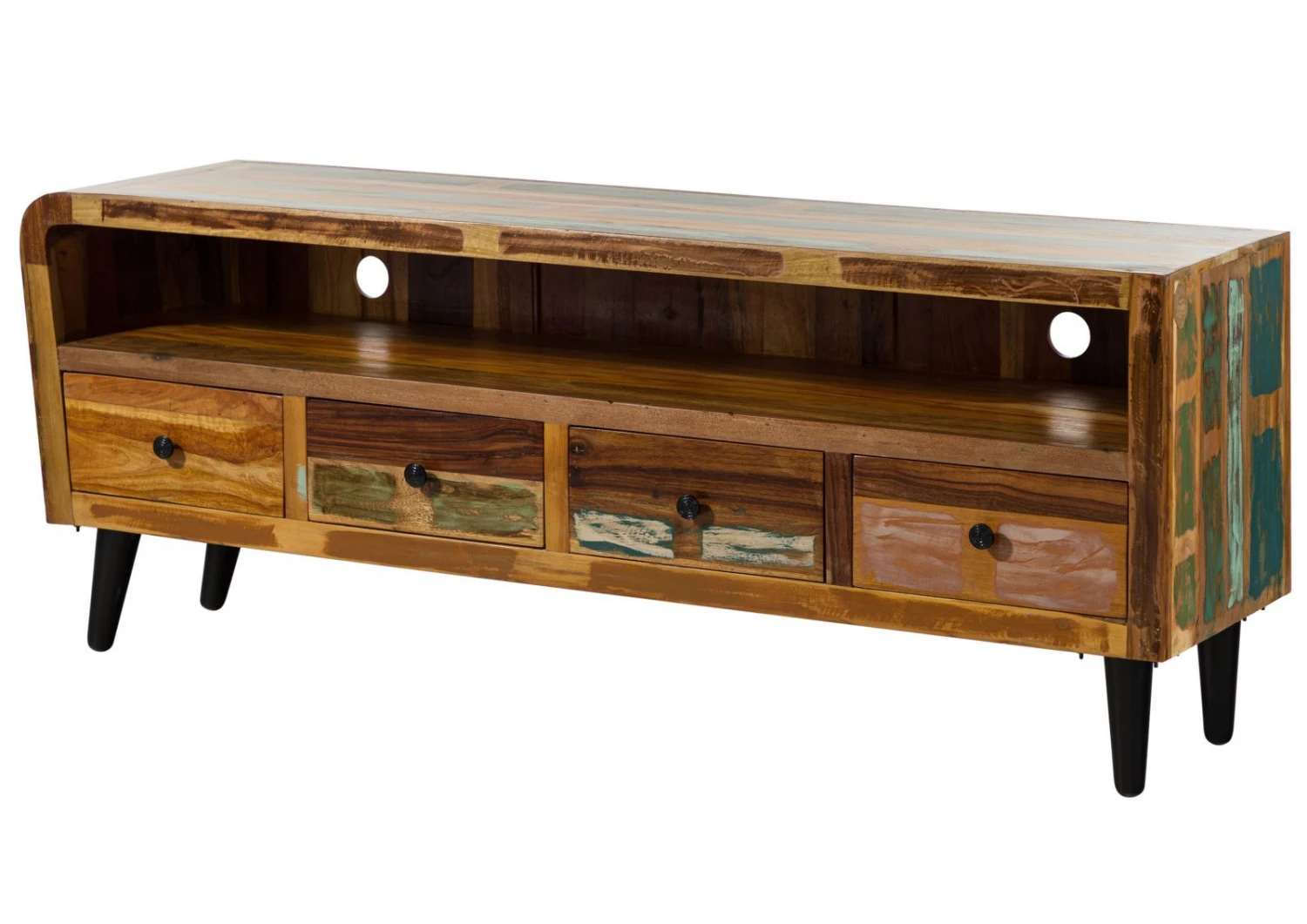 Meuble TV 180x45 Bois De Récupération Laqué Multicolore SIXTIES #119 9 Meuble TV 180x45 Bois De Récupération Laqué Multicolore SIXTIES #119 – Image 9