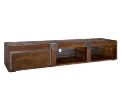 Meuble TV 205x48 Manguier Laqué Brun AMSTERDAM #03 -Massivmoebel24 09 313 877 0003 9