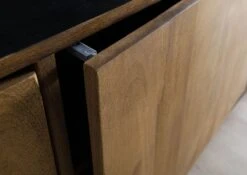 Meuble TV En Bois De Manguier / Bois De Récupération 180x47x60 Noir / Naturel Laqué DAVIS #10 -Massivmoebel24 09 313 888 0010 06