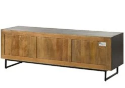 Meuble TV En Bois De Manguier / Bois De Récupération 180x47x60 Noir / Naturel Laqué DAVIS #10 -Massivmoebel24 09 313 888 0010 10