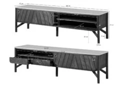 Meuble TV Manguier 180x45x50 Marron Huilé / Marbre Véritable LOS ANGELES #02 17 Meuble TV Manguier 180x45x50 Marron Huilé / Marbre Véritable LOS ANGELES #02 -Massivmoebel24 09 313 891 0102 08