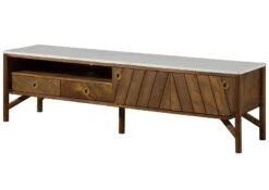 Meuble TV Manguier 180x45x50 Marron Huilé / Marbre Véritable LOS ANGELES #02 18 Meuble TV Manguier 180x45x50 Marron Huilé / Marbre Véritable LOS ANGELES #02 -Massivmoebel24 09 313 891 0102 09