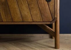 Meuble TV Manguier 160x45x50 Marron Huilé / Granit Foncé LOS ANGELES #101 -Massivmoebel24 09 313 891 1101 07