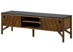 Meuble TV Manguier 160x45x50 Marron Huilé / Granit Foncé LOS ANGELES #101 -Massivmoebel24 09 313 891 1101 09