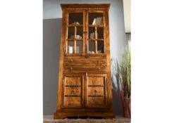 Vitrine 95x50 Acacia Laqué Miel OXFORD #0452 -Massivmoebel24 09 320 610 P006 3