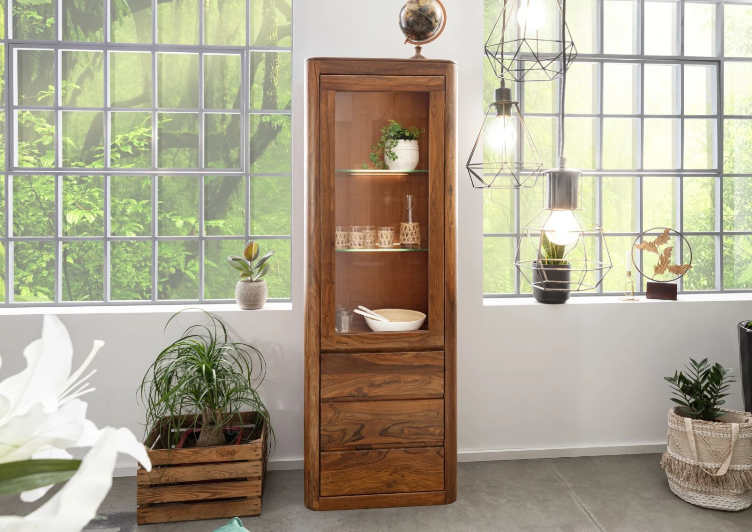 Vitrine 70x40 Palissandre Ciré Noisette TORONTO #210 3 Vitrine 70x40 Palissandre Ciré Noisette TORONTO #210 – Image 3