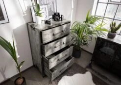 Commode 81x46 Manguier Laqué Gris HEAVY INDUSTRY #117 -Massivmoebel24 09 320 677 0018 4