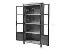 Vitrine 90x40 Manguier Laqué Gris HEAVY INDUSTRY #141 16 Vitrine 90x40 Manguier Laqué Gris HEAVY INDUSTRY #141 -Massivmoebel24 09 320 677 0141 08
