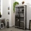 Vitrine 90x40 Manguier Laqué Gris HEAVY INDUSTRY #141