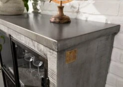 Vitrine 90x40 Manguier Laqué Gris HEAVY INDUSTRY #141 13 Vitrine 90x40 Manguier Laqué Gris HEAVY INDUSTRY #141 -Massivmoebel24 09 320 677 0141 5