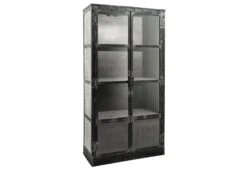 Vitrine 92x40 Manguier Laqué Gris HEAVY INDUSTRY #143 -Massivmoebel24 09 320 677 0143 9