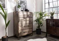 Buffet 81x46 Manguier Laqué Brun HEAVY INDUSTRY #217