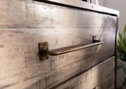 Buffet 81x46 Manguier Laqué Brun HEAVY INDUSTRY #217 -Massivmoebel24 09 320 677 0218 7