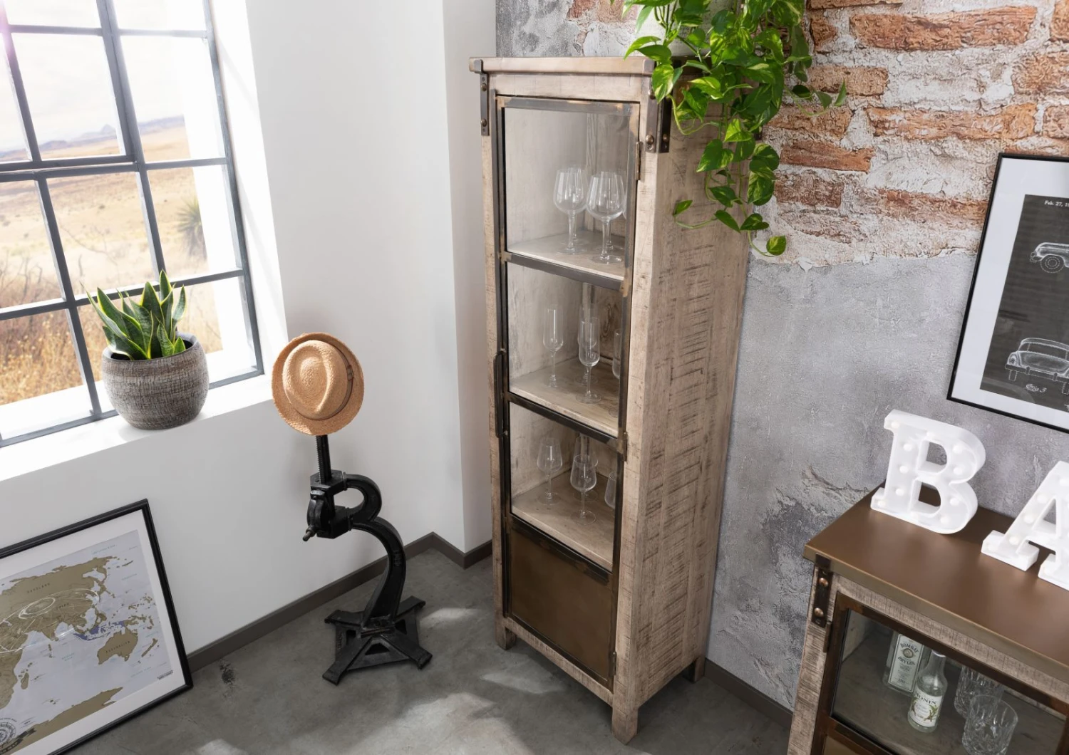 Vitrine 60x40 Manguier Laqué Brun HEAVY INDUSTRY #242 2 Vitrine 60x40 Manguier Laqué Brun HEAVY INDUSTRY #242 – Image 2