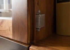 ANCONA #235 Vitrine En Bois De Sheesham - Laqué / Brun Foncé 100x45x200 -Massivmoebel24 09 320 699 2035 05