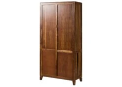 ANCONA #235 Vitrine En Bois De Sheesham - Laqué / Brun Foncé 100x45x200 -Massivmoebel24 09 320 699 2035 10
