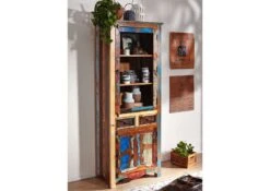 Vitrine 75x45 Bois De Récupération Laqué Multicolore NATURE OF SPIRIT #115