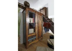 Vitrine 95x42 Bois De Récupération Laqué Multicolore NATURE OF SPIRIT #51