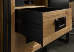 Buffet En Bois De Manguier 105x45x195 Naturel Laqué / Métal Noir BLACKBURN #104 -Massivmoebel24 09 320 728 1004 05