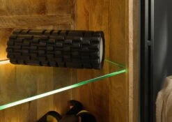 Buffet En Bois De Manguier 105x45x195 Naturel Laqué / Métal Noir BLACKBURN #104 -Massivmoebel24 09 320 728 1004 06