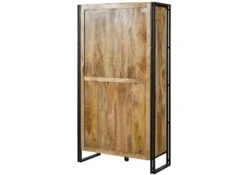 Buffet En Bois De Manguier 105x45x195 Naturel Laqué / Métal Noir BLACKBURN #104 -Massivmoebel24 09 320 728 1004 10