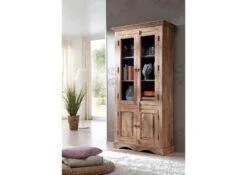 Vitrine 90x40 Palissandre Huilé Gris Taupe LEEDS #47