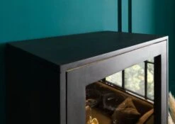 Vitrine En Bois De Manguier 63x40x200 Gris Huilé DIAMOND #116 -Massivmoebel24 09 320 760 0016 04