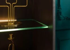 Vitrine En Bois De Manguier 63x40x200 Gris Huilé DIAMOND #116 -Massivmoebel24 09 320 760 0016 05