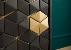 Vitrine En Bois De Manguier 63x40x200 Gris Huilé DIAMOND #116 -Massivmoebel24 09 320 760 0016 07