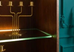 Vitrine En Bois De Manguier 63x40x200 Marron Huilé DIAMOND #216 -Massivmoebel24 09 320 760 1016 05