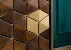 Vitrine En Bois De Manguier 63x40x200 Marron Huilé DIAMOND #216 -Massivmoebel24 09 320 760 1016 07