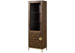 Vitrine En Bois De Manguier 63x40x200 Marron Huilé DIAMOND #216 -Massivmoebel24 09 320 760 1016 09