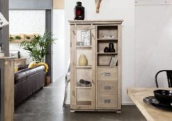 Vitrine 100x45 Manguier Laqué Blanchi RAILWAY #326 11 Vitrine 100x45 Manguier Laqué Blanchi RAILWAY #326 -Massivmoebel24 09 320 772 2024 3