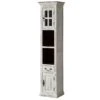 Armoire 44x35x188 En Bois De Manguier / Acacia Blanc Ciré CASTLE-ANTIK #110