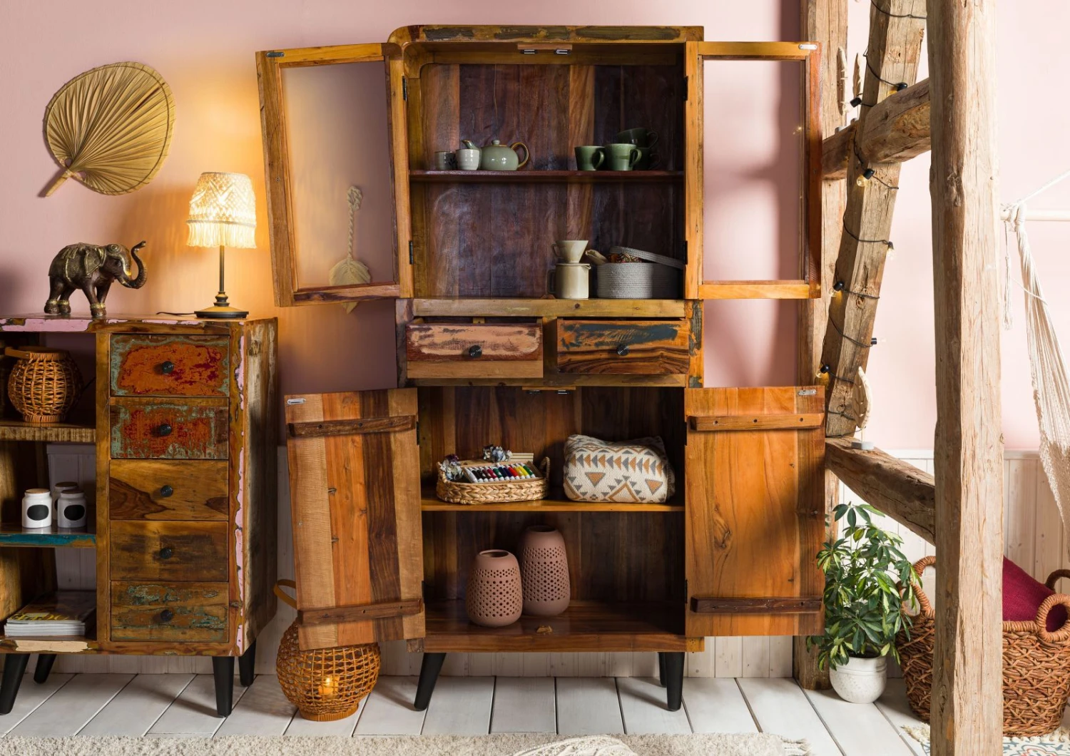 Vitrine 90x35 Bois De Récupération Laqué Multicolore SIXTIES #113 3 Vitrine 90x35 Bois De Récupération Laqué Multicolore SIXTIES #113 – Image 3