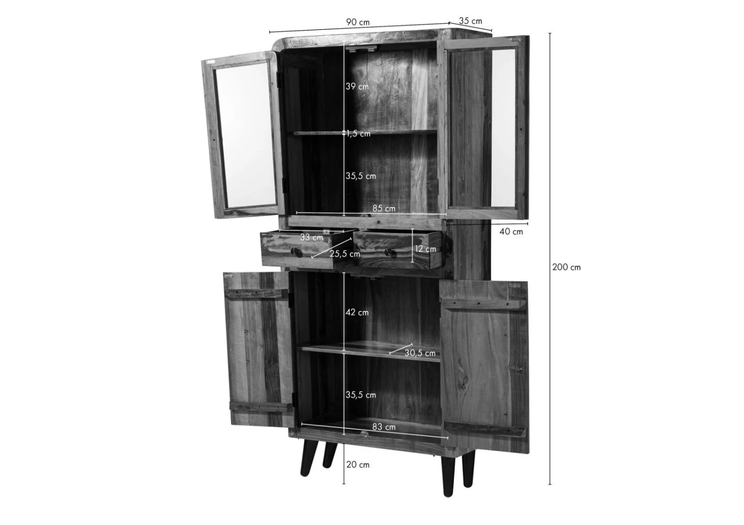 Vitrine 90x35 Bois De Récupération Laqué Multicolore SIXTIES #113 8 Vitrine 90x35 Bois De Récupération Laqué Multicolore SIXTIES #113 – Image 8