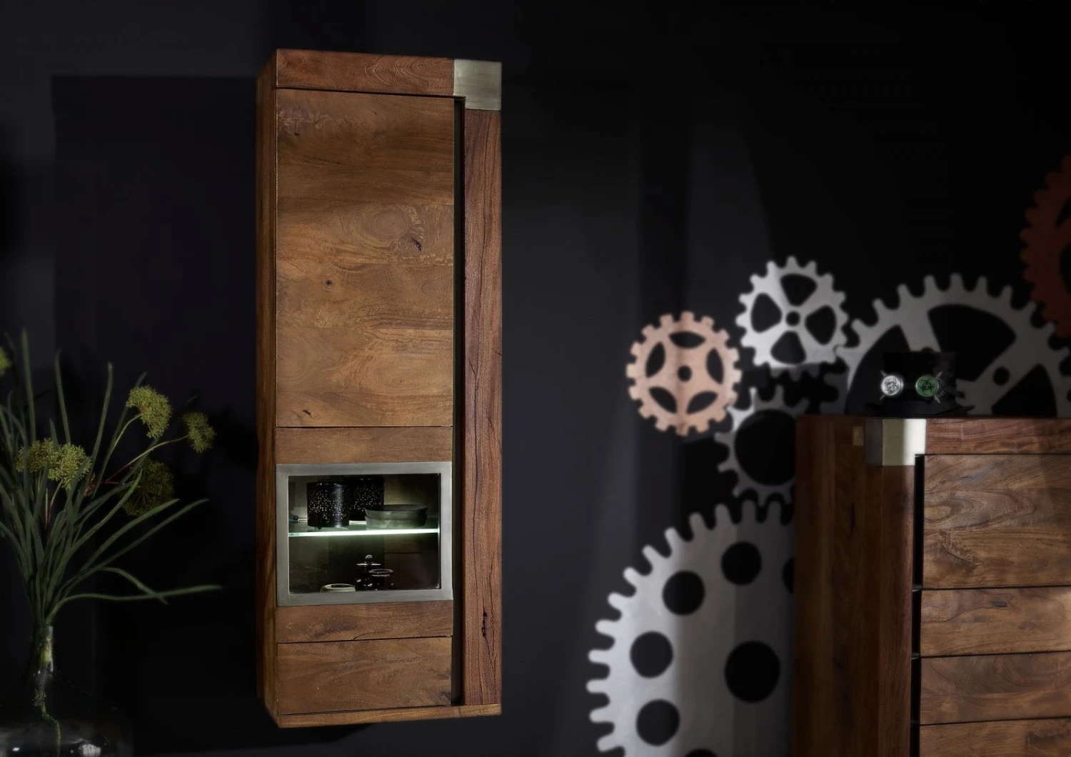 Vitrine 48x35 Manguier Laqué Brun AMSTERDAM #12 1 Vitrine 48x35 Manguier Laqué Brun AMSTERDAM #12