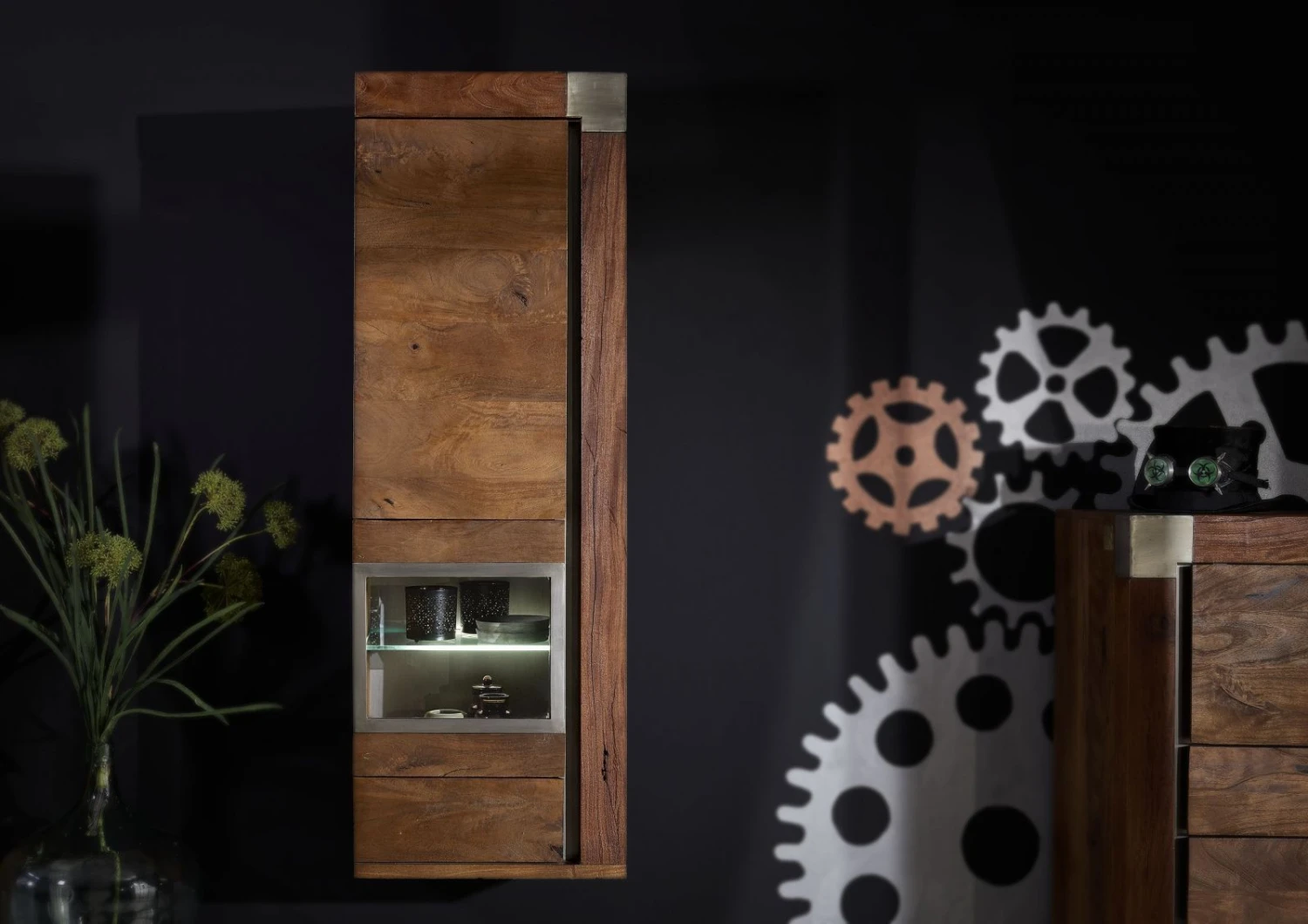 Vitrine 48x35 Manguier Laqué Brun AMSTERDAM #12 2 Vitrine 48x35 Manguier Laqué Brun AMSTERDAM #12 – Image 2