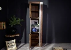 Vitrine 55x45 Manguier Laqué Brun AMSTERDAM #20 -Massivmoebel24 09 320 877 0020 4