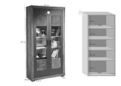 Vitrine 103x40 Palissandre Teinté Brun TURIN #050 14 Vitrine 103x40 Palissandre Teinté Brun TURIN #050 -Massivmoebel24 09 320 878 0005 08