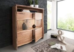 Buffet 131x45 Acacia Laqué Bois Naturel PURE ACACIA #105 13 Buffet 131x45 Acacia Laqué Bois Naturel PURE ACACIA #105 -Massivmoebel24 09 320 886 0105 5