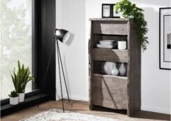 Vitrine 71x45 Acacia Laqué Gris Taupe PURE ACACIA #405